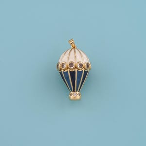 18K Gold Filled balloon pendant,CZ Hot Air Balloon Pendant,Enamel Hot Air Balloon Charms,Travel Jewelry Charm,DIY Jewelry Making Supply