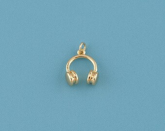 18K Gold Filled Dainty Headphone Pendant Necklace,Music Lover Necklace,Tiny Earphone Necklace, Everyday Necklace,Gift for her,Christmas Gift