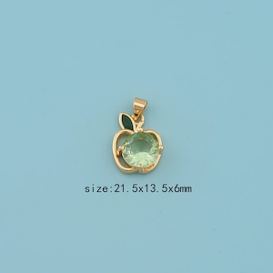 18K Gold Filled Enamel Apple Pendant,Apple Necklace,Fruit Charms,DIY Fruit Necklace Earrings Jewelry Making