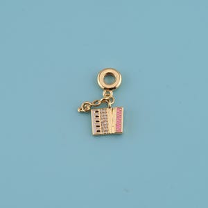 18K Gold Filled accordion Pendant,accordion Pendant,music charm,Gift for Her,Valentine&#39;s Day Gift,DIY Jewelry Supplies