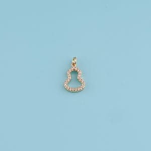 Breloque calebasse en or 18 carats, pendentif calebasse, collier porte-bonheur, bracelet porte-bonheur, boucle d&#39;oreille de protection, breloques pour bijoux porte-bonheur
