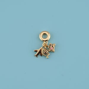 18K Gold Filled travel Pendant,travel Pendant,airplane charm,Gift for Her,Valentine&#39;s Day Gift,DIY Jewelry Supplies