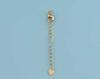 18K Gold Filled Heart Chain,Heart Chain Necklace Adjustable Half-finished Necklace Connector,Diy necklace chain