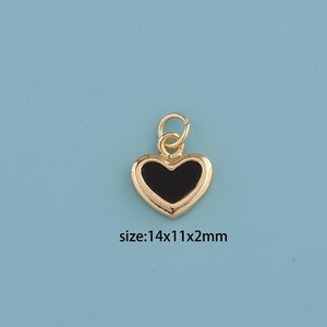 18K Gold Filled Enamel Heart Pendant,Love Heart Pendant,CZ Micro Pave Heart charm,Gift for Her,Valentine&#39;s Day Gift,DIY Jewelry Supplies
