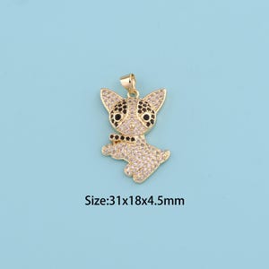 18K Gold Filled CZ cat Pendant,cat Pendant,cat charm,Gift for Her,Valentine&#39;s Day Gift,DIY Jewelry Supplies