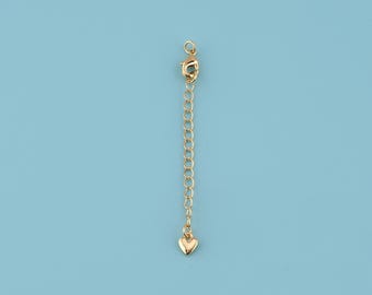 18K Gold Filled Heart Chain,Heart Chain Necklace Adjustable Half-finished Necklace Connector,Diy necklace chain