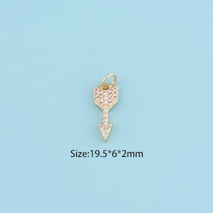 18K Gold Filled Arrow pendant, CZ Arrow Pendant,Arrow Charm,DIY Jewelry Supplies