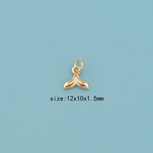 18K Gold Filled Whale Tail Pendant,Whale Tail pendant,Ocean Charm,Gift for Her,DIY Jewelry Supplies