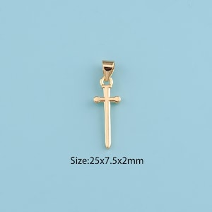 18K Gold Filled sword Pendant,sword Charm,Gifts for Mom, Holiday Gifts, DIY Jewelry Supplies