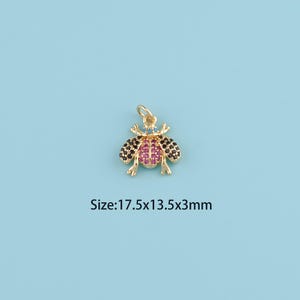 18K Gold Filled CZ Insect pendant,Insect Necklace,Insect Pendant Gift for Her,Valentine&#39;s Day Gift,DIY Jewelry making supplies