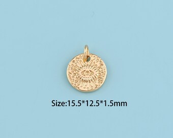 18K Gold Filled Evil Eye Pendant,Evil Eye Charm,All Seeing Eye,Evil Eye Amulet,Luck Pendant,Gift for Her,DIY Jewelry