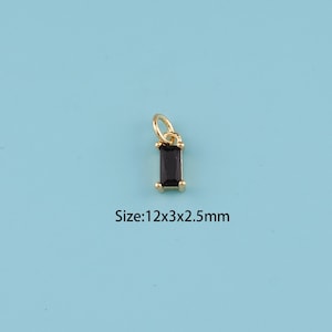 18K Gold Filled CZ rectangle Pendant,rectangle Pendant,rectangle charm,Gift for Her,Valentine&#39;s Day Gift,DIY Jewelry Supplies