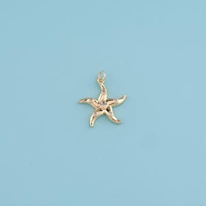 18K Gold Filled starfish Pendant,CZ Micro Pave starfish Charm Necklace,dainty starfish pendant,ocean charm,DIY Jewelry Making Supply