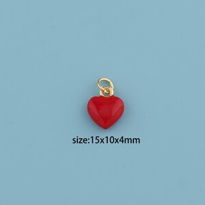 18K Gold Filled Enamel Heart Pendant,Love Heart Pendant,CZ Micro Pave Heart charm,Gift for Her,Valentine&#39;s Day Gift,DIY Jewelry Supplies