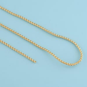 Collier chaîne en or 18 carats de 1 mètre, chaîne en forme de boîte, chaîne en forme de boîte pour collier, chaîne en gros pour la fabrication de bijoux