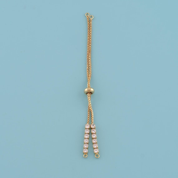 18K Gold Filled Slider Chain,box Chain Necklace,with Slider Rubber