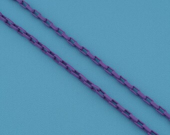 1 meter 18KGold Filled Purple Rectangular Paperclip Link Chain, Coated Metal Chain, DIY Handmade Necklace Bracelet Jewelry Bulk Findings