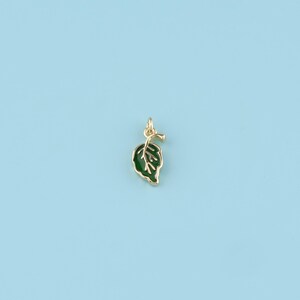 18K Gold Filled Enamel leaf Pendant,leaf Pendant,leaf charm,Gift for Her,Valentine&#39;s Day Gift,DIY Jewelry Supplies