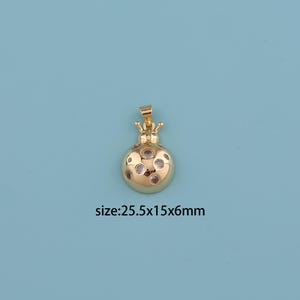 18K Gold Filled Enamel Ladybird Pendant,Beetle Necklace, Insect Charms,Ladybird Charms,Coccinella Septempunctata Pendant DIY Gifts for Women