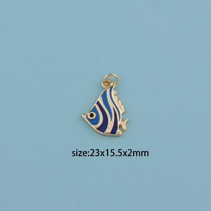 18K Gold Filled Fish Pendant,Fish Pendant,Fish charm,Gift for Her,Valentine&#39;s Day Gift,DIY Jewelry Supplies