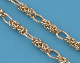 1 meter 18KGold Filled Chunky Knot Link Chain, Oval Metal Chain, DIY Handmade Necklace Bracelet Making Supply, Bulk Jewelry Chain Findings