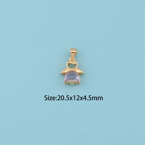 18K Gold Filled Angel Wings Charms,CZ Micro Pave Angel  charms,Angel Wings Charms DIY Jewelry Supplies
