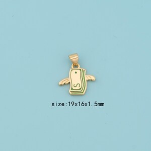 18K Gold Filled Enamel Money Pendant, Money Charms,Dollar Sign Charm,Gold Coin ,DIY Jewelry Making Supply