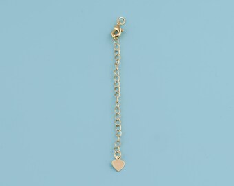 18K Gold Filled Heart Chain,Heart Chain Necklace Adjustable Half-finished Necklace Connector,Diy necklace chain