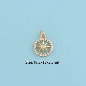 18K Gold Filled polar star Pendant,Dainty Celestial Jewelry,CZ polar star Charm Necklace,,Suitable For Jewelry Accessories