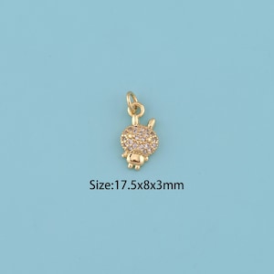 18K Gold Filled rabbit pendant,rabbit charm, Easter Bunny Rabbit Hare Jewelry Charm Chain Pendant Necklace Christmas Best Friend Gift
