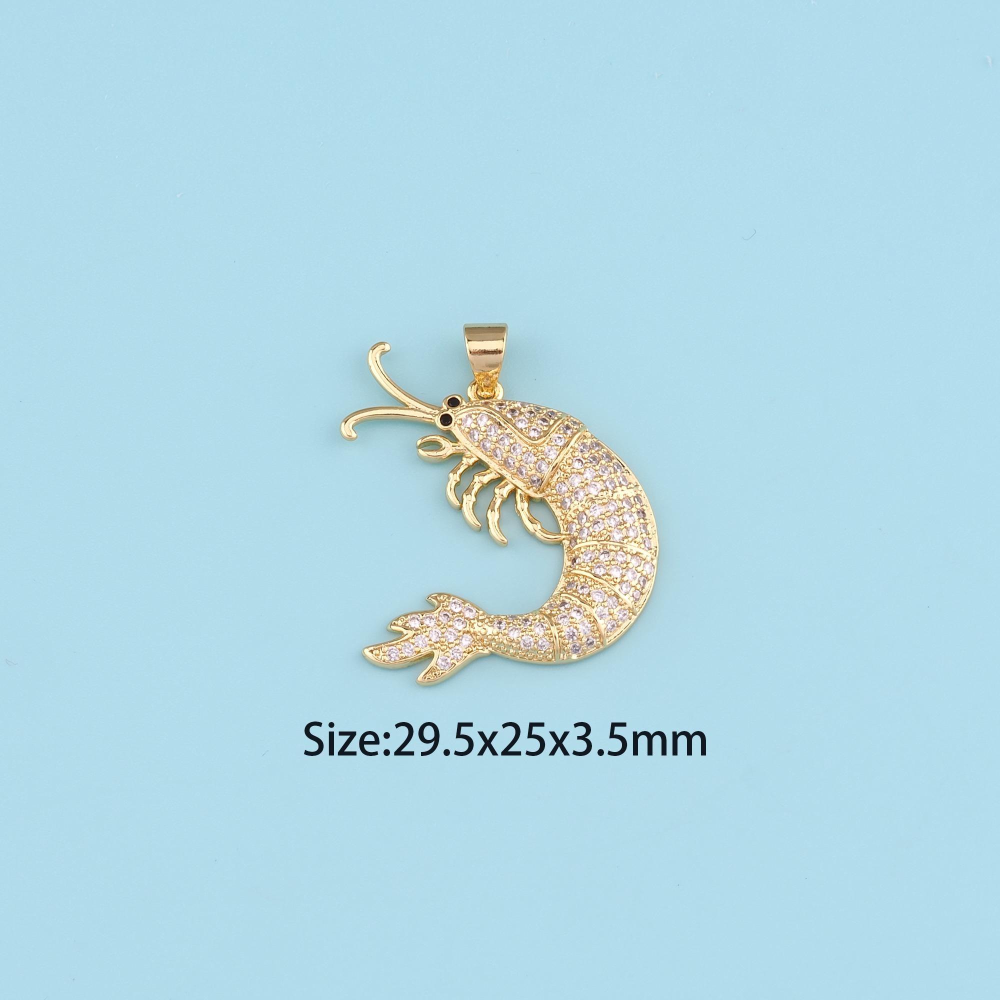 Shrimp Necklace And Bracelet Jewelry Set Vintage Gold Plated