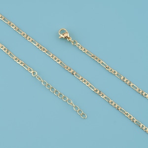 18K Gold Filled Thin Chain Necklace,Figaro Chain,Dainty Figaro Chain Necklace,Men Woman Necklace,Gift for Her