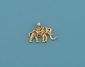 18K Gold Filled Elephant Necklace,CZ Dainty elephant pendant,Good Luck Charm,Animal Gift,Gift for Christmas,Gift for Her,Gift for Mom