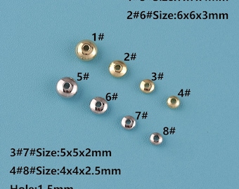10pcs 18K Gold Filled Round Flat Spacer Beads,Gold Beads,Round Beaded,Ball Beads,DIY Jewelry Making Supply