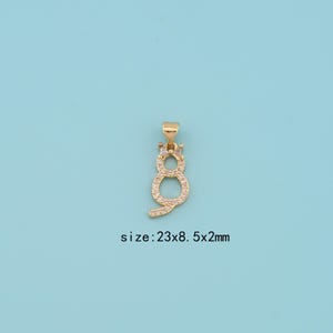 18K Gold Filled CZ cat Pendant,cat Pendant,cat charm,Gift for Her,Valentine&#39;s Day Gift,DIY Jewelry Supplies
