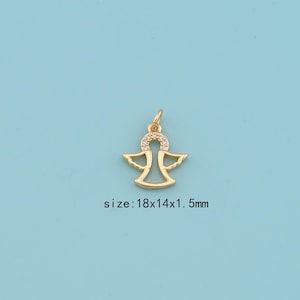 18K Gold Filled Angel Wings Charms,CZ Micro Pave Angel  charms,Angel Wings Charms DIY Jewelry Supplies