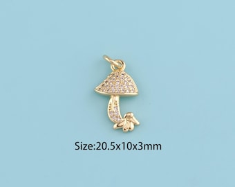 18K Gold Filled mushroom pendant,CZ mushroom,Cute Gift for Mushroom Lovers Dainty Necklace Mushroom Necklace Mushroom Lover Gift Ideas