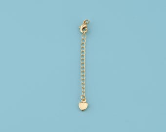 18K Gold Filled Heart Chain,Heart Chain Necklace Adjustable Half-finished Necklace Connector,Diy necklace chain