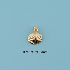 18K Gold Filled shell pendant,shell Necklace,ocean Pendant Gift for Her,Valentine&#39;s Day Gift,DIY Jewelry making supplies