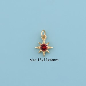18K Gold Filled North Star Pendant,Celestial Necklace,Colorful North Star charm,Starburst Diamond Pendant,Polaris Necklace,Gift for her