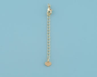 18K Gold Filled Heart Chain,Heart Chain Necklace Adjustable Half-finished Necklace Connector,Diy necklace chain