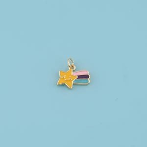 18K Gold Filled stars Pendant,Enamel Delicate lucky star Pendant,Simple Necklace,Women&#39;s Gifts,Christmas Gifts, DIY Jewelry Making Supply