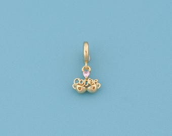Pendentif tasse à café en or 18 carats avec pendentif café pour bijoux à bricoler soi-même trouver collier Bracelet