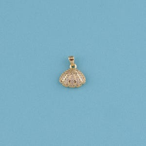 18K Gold Filled CZ shell pendant,Boho Beach Jewelry,Minimalist Coastal Gift,Summer Wedding Necklace,Charm for Jewelry Making