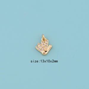 18K Gold Filled hand Pendant,CZ hand Pendant,hand charm,Gift for Her,Valentine&#39;s Day Gift,DIY Jewelry Supplies