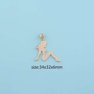 18K Gold Filled Feminist Necklace,Female Figure,Woman Body Pendant,Female Empowerment,Gift for Her,Valentine&#39;s Day Gift,DIY Jewelry Supplies