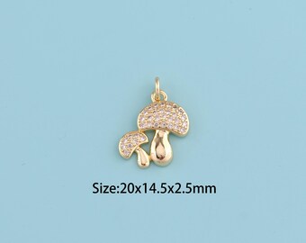 18K Gold Filled mushroom pendant,CZ mushroom,Cute Gift for Mushroom Lovers Dainty Necklace Mushroom Necklace Mushroom Lover Gift Ideas