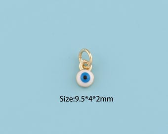 18K Gold Filled Evil Eye Pendant,Enamel Evil Eye Charm,All Seeing Eye,Evil Eye Amulet,Luck Pendant,Gift for Her,DIY Jewelry