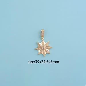 18K Gold Filled North Star Pendant,Celestial Necklace,Colorful North Star charm,Starburst Diamond Pendant,Polaris Necklace,Gift for her