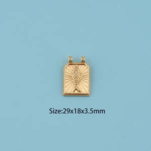 18K Gold Filled rectangle fish Pendant,fish Pendant,fish charm,Gift for Her,Valentine&#39;s Day Gift,DIY Jewelry Supplies
